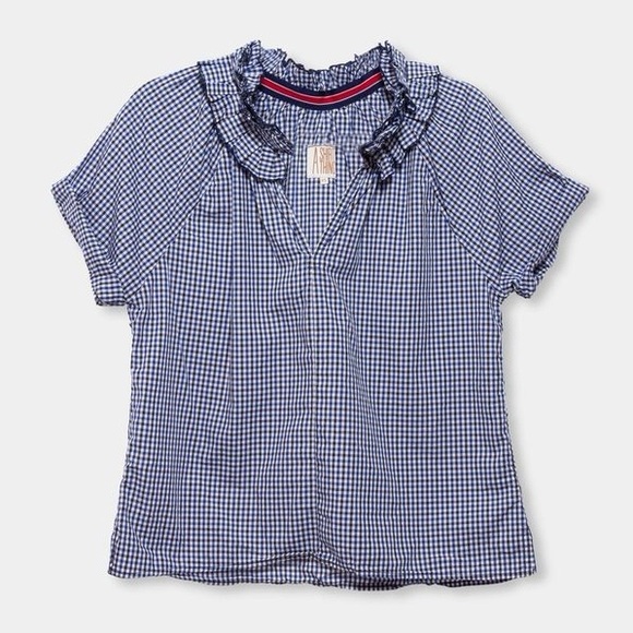 A Shirt Thing Margot Shirt in Navy Gingham Plaid Size P/S - Picture 5 of 11